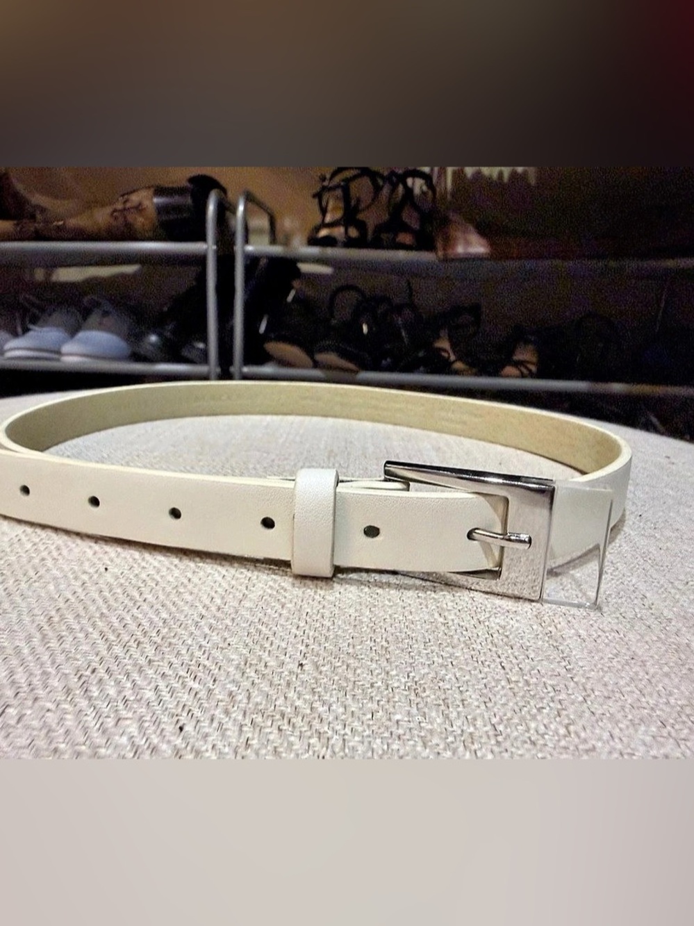 White House Black Market White Belt Size Medium